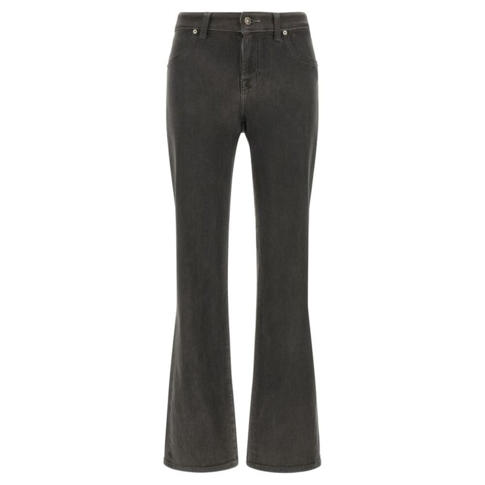 7 For All Mankind Gray Cotton Straight-Leg Women's Jeans